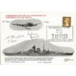 Tirpitz Raiders signed Lancaster FDC. W/O Sam Thompson Air Gunner 3 & 9 Sqns and Flt Lt Sydney