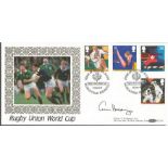 Gavin Hastings signed Benham official 1991 Sport Rugby Union World Cup BLCS65 FDC. Good condition.