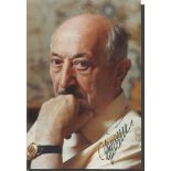 Simon Wiesenthal Nazi hunter signed 4x3 colour photo. 31 December 1908 - 20 September 2005 was a