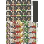 Football Greats two attractive sheets of mint unused stamps with traffic light edge. Has Four sets