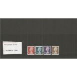 GB 1999 Machin Recess High Values Definitives £1.50, £2, £3 and £5 SGY1800-03 Unmounted Mint. Good