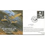 Sqn Ldr W Snell DFC signed 60th anniversary of the Battle of Hamburg cover flew on the raid in a