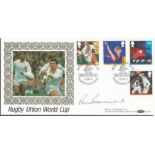 Bill Beaumont signed Benham official 1991 Sport Rugby Union World Cup BLCS65 FDC. Good condition.