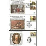 Benham small silk FDC collection of 350th anniversary of the Civil war numbered CW1 to 53 inclusive.