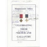 Victoria, George Cross winners multisigned 2006 Westminster Abbey service programme. Signed to front