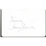 Harry Secombe signature on white card. 8 September 1921 - 11 April 2001 was a Welsh comedian and