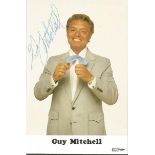 Guy Mitchell signed 5x3 colour photo. February 22, 1927 - July 1, 1999 was an American pop singer