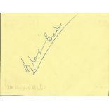 Sir Douglas Bader DSO DFC WW2 fighter ace signed vintage autograph album page. Invented the Big Wing