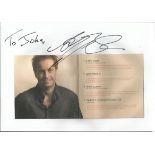 Alfie Boe signed 12x8 colour photo. Dedicated. English tenor and actor, notably performing in