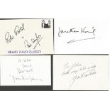Music signed collection. 15 signed index cards. Amongst the signatures are Jonathan King, Frankie
