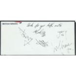 Snow Patrol 1994 Irish Rock band signed British Airways Logoed Baggage ticket. Signed by five