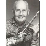 Stephane Grappelli signed 6 x 4 inch b/w photo. Dedicated. 26 January 1908 - 1 December 1997 was a