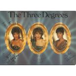 The Three degrees signed 12x8 colour photo. Dedicated. Good condition. From the Stedman