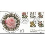 C Irvine Quinn signed Benham official 1991 Roses BLCS66b FDC. Good condition. All signed items