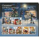 Wallace and Gromit Christmas miniature unmounted mint stamp sheet. Good condition. We combine