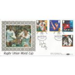Andy Ripley signed Benham official 1991 Sport Rugby Union World Cup BLCS65 FDC. Good condition.