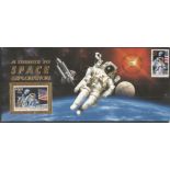 Space FDC collection. Contains 3 covers. 20th anniversary First Man on the Moon with 5 dollar coin