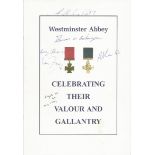 Victoria, George Cross winners multisigned 2006 Westminster Abbey service programme. Signed to front