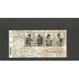 Battle of Waterloo 2015 miniature unmounted mint stamp sheet with barcode. Good condition. We