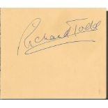 Richard Todd Actor Signed Album Page. Good condition. All signed items come with our certificate