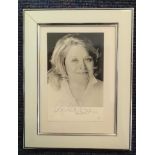 Linda Baron signed 5.5x3.5 inch b/w photo. Framed. Overall size 8.5x6.5 inch. Good condition. All