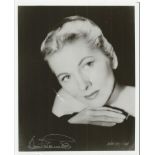 Joan Fontaine autographed photo. Black and white 8x10 photo signed by legendary actress Joan