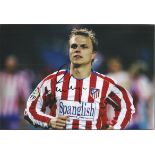 Signed football collection. Eight 12 x 8 colour photos signed by Jesper Gronkjaer, Vince Grella,