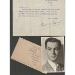 Philip Friend typed signed letter and signed photograph. Short typed letter signed and small