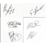 Footballers Signed Index Card Collection 3. Approximately 45 autographed white index cards measuring