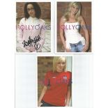 Hollyoaks TV actors signed collection. 5 photos signed by Carley Stenson 2, Leah Hackett 2 and