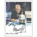 Steve Davis snooker legend signed 7x5 colour photo. Good Condition. All signed items come with our