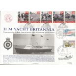 HM Yacht Britannia signed collection. Two 1994 Official D-Day Navy FDCs produced by C Hockaday.