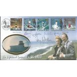 Fay Wheldon, Dennis Waterman and Patricia Hodge signed Benham 1998 Lighthouses FDC comm The Life and