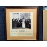 Prime Minsters Autograph Display. Harold Macmillan, Lord Home, Harold Wilson, Edward Heath, James