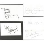 Comedy signed white card collection. 9 signatures. Al Murray, Matthew Kelly, Alexei Sayle, Nigel