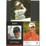 Golf signed collection 2. 4 photos signed by Alex Gejka, Alison Nicholls, Lee Westwood and Colin