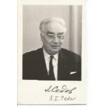 Sputnik Space Engineer Leonid Ivanovitch Sedov signed 6 x 4 b/w portrait photo. Rare autograph of