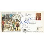 4 Minute Mile team signed cover. 1981 London Marathon cover signed by Sir Roger Banister, Chris