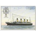 Titanic survivor Eva Hart signed 6 x 4 Titanic modern postcard. Good Condition. All signed items