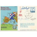 Escape over Pyrenees multisigned WW2 resistance 1972 cover. RAF Escaping Society signed by