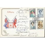 Victoria and George Cross multisigned cover. 1990 Gallantry cover signed by Ian Fraser VC, Edward