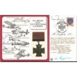 Keith Payne VC, Bill Reid VC and Rod Learoyd VC signed Victoria Cross DM Medal cover. Flown by