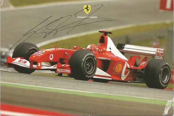 Michael Schumacher signed 6x3 colour photo. retired German racing driver who raced in Formula One