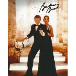 Roger Moore and Barbara Bach signed 10 x 8 colour James Bond photo.