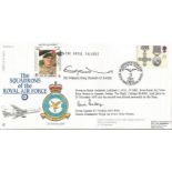 King Hussain of Jordan Grp and Capt Poulton AFC OC RAF Brize Norton signed RAF flown cover FDC11.