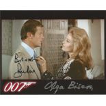 Roger Moore and Olga Bisera signed 10 x 8 colour James Bond photo.