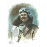 Sgt/Plt Paul Farnes WW2 RAF Battle of Britain Pilot signed colour print 12 x 8 inch signed in