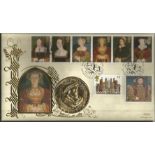 Tudors 1997 Benham Coin official FDC PNC C97/06. Full set GB stamps Dover Castle postmark and copy