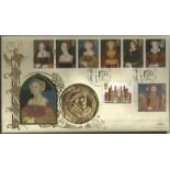 Tudors 1997 Benham Coin official FDC PNC C97/06. Full set GB stamps Windsor postmark and copy of