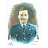 Sgt/Plt Paul Farnes WW2 RAF Battle of Britain Pilot signed colour print 12 x 8 inch signed in